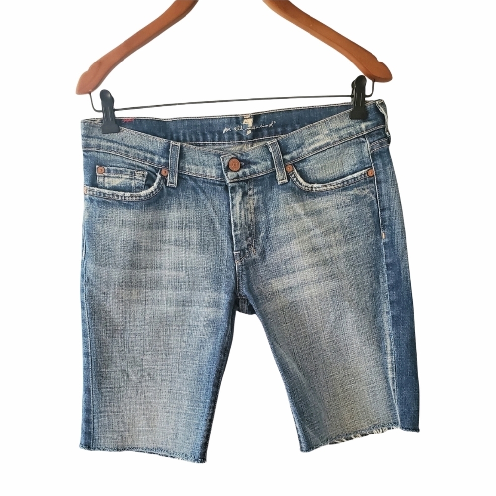 7 For All Mankind Cut Off Denim Shorts Size 30
